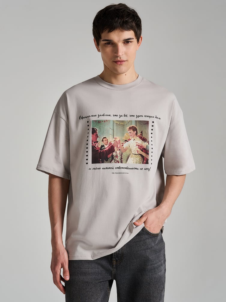 Футболка оверсайз с принтом Мосфильм