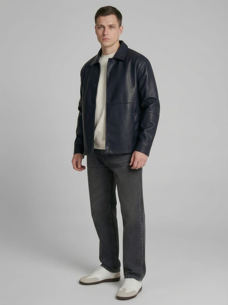 Куртка рубашка из эко кожи демисезонная