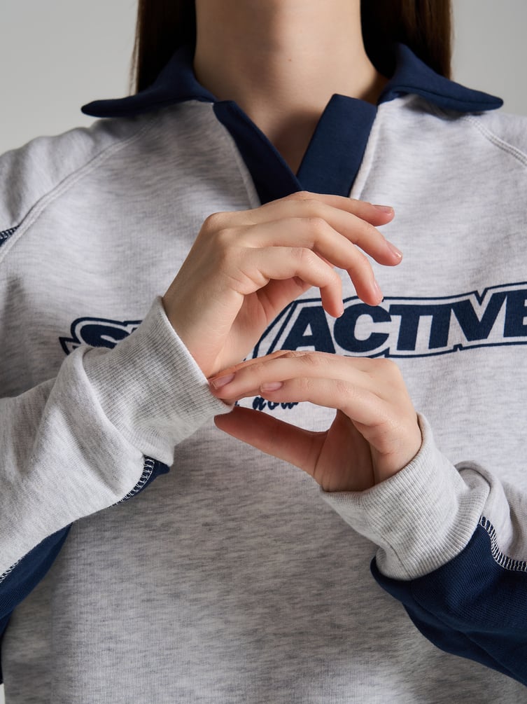 Свитшот поло с надписью Stay Active