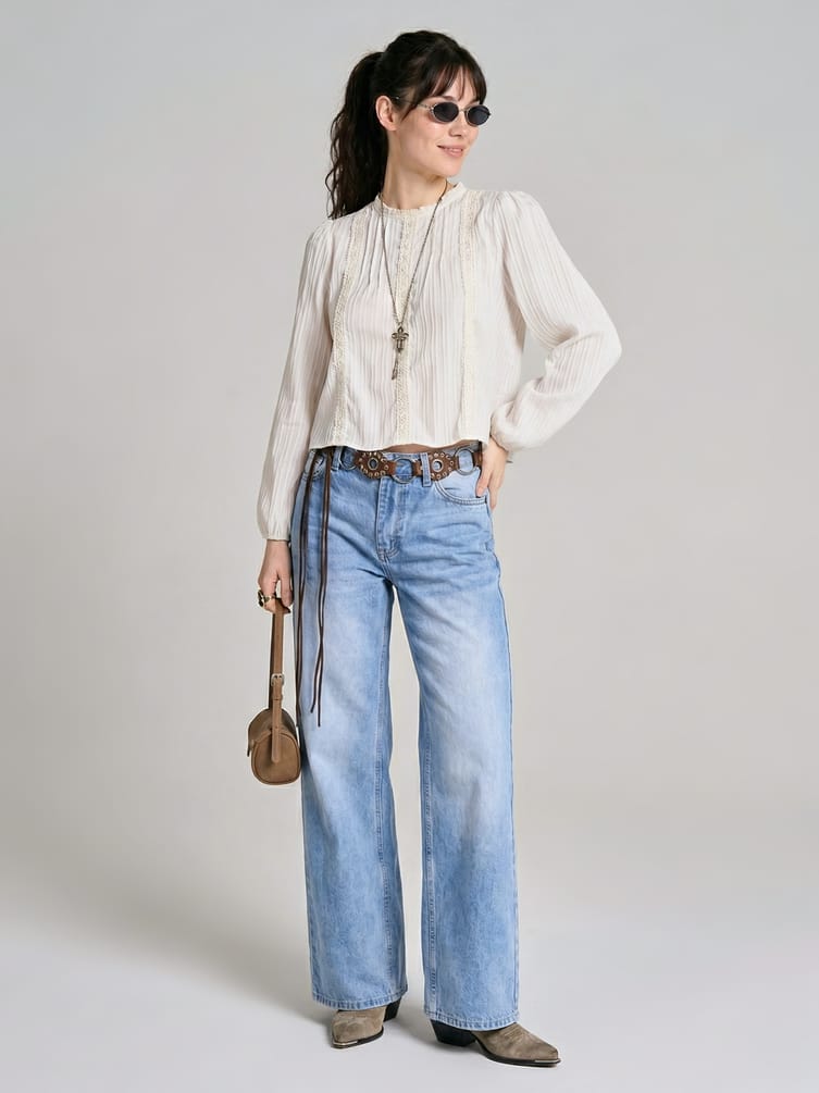 Джинсы широкие