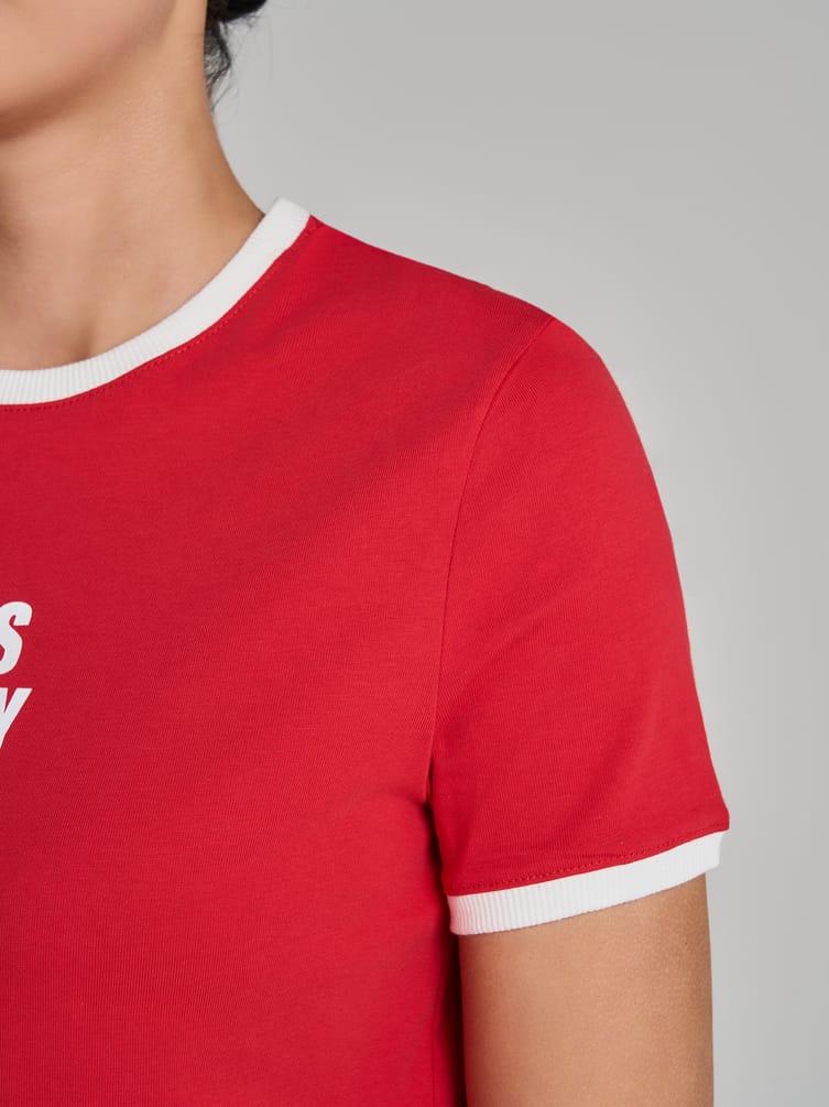 Облегающая футболка с надписью