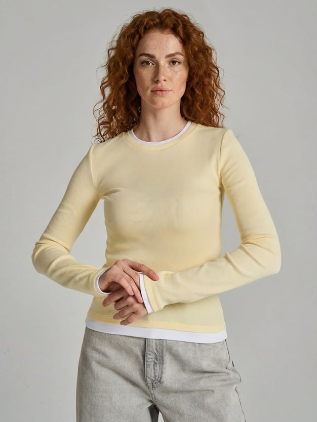 Лонгслив приталенный с длинным рукавом