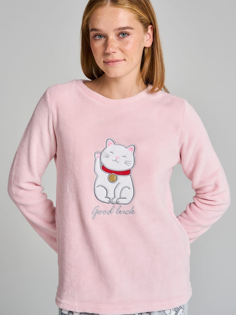 Теплая плюшевая пижама с кошечкой Манэки-нэко