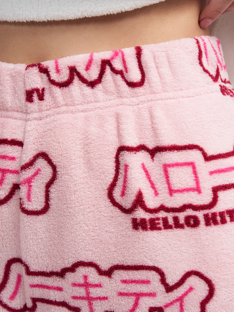 Плюшевая зимняя пижама с вышивкой Hello Kitty