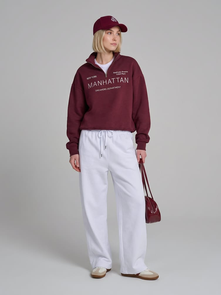 Брюки широкие со смещенным боковым швом