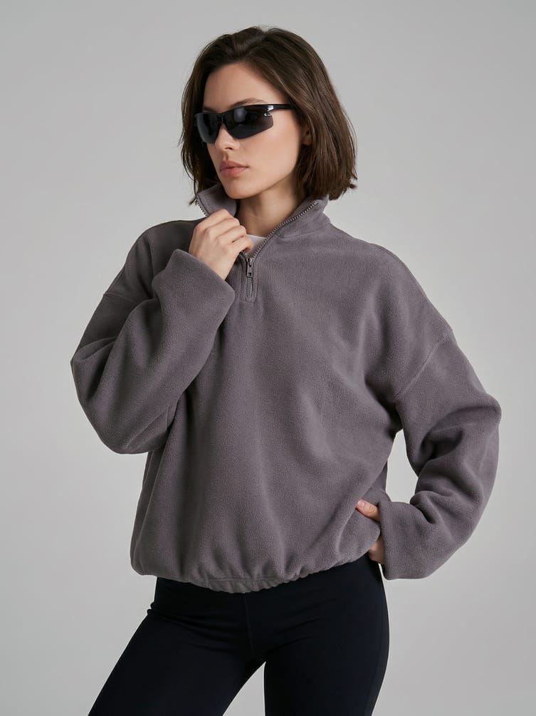 Свитшот флисовый с высоким горлом