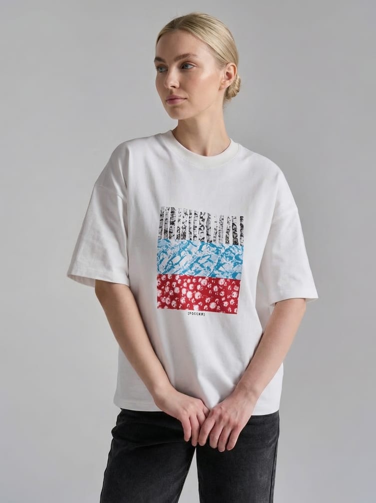 Футболка оверсайз с принтом Russian Vibes