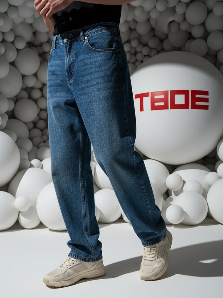 Джинсы багги широкие