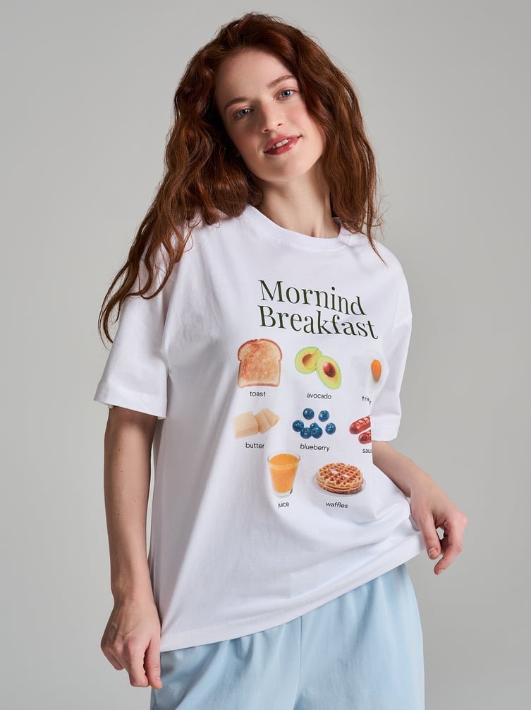 Пижама из хлопка с футболкой и брюками