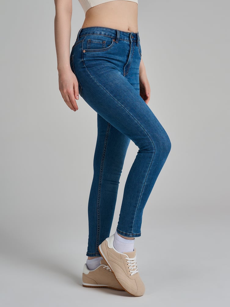 Джинсы скинни с высокой талией
