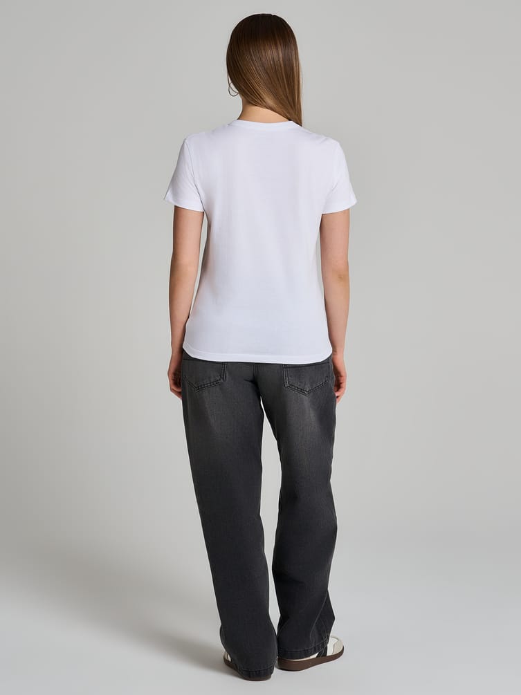 Футболка из хлопка с бантом из страз