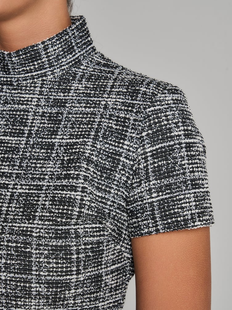 Твидовое мини платье с люрексом