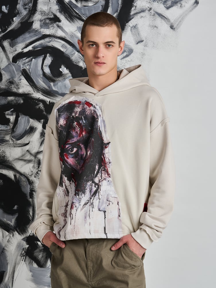 Худи оверсайз с принтом Макс Борисов