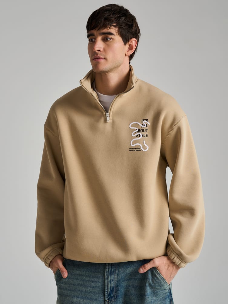 Теплая толстовка с высоким горлом и начесом