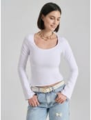 Лонгслив приталенный с длинными рукавами клеш