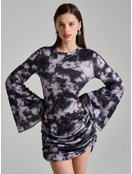 Платье лапша с завязками и драпировкой