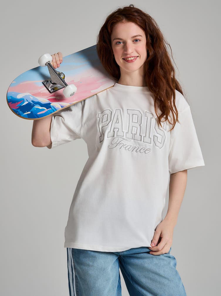 Футболка оверсайз с надписью Paris