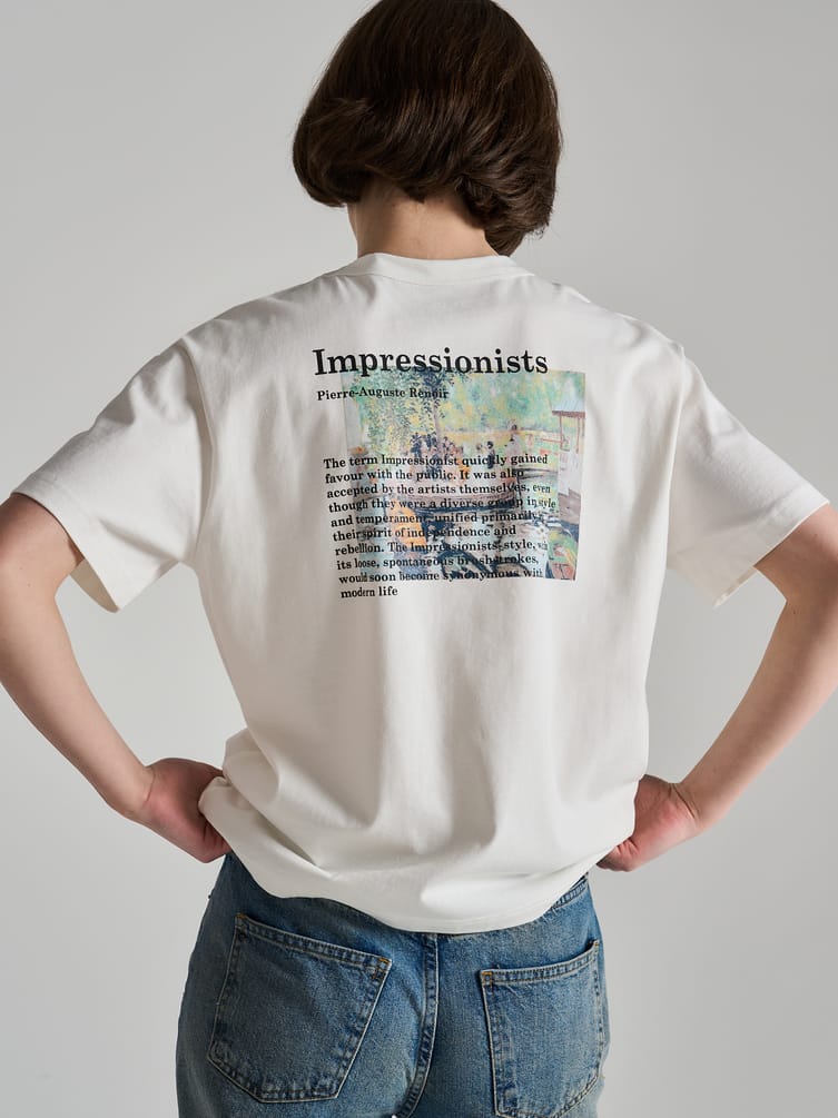 Футболка из хлопка с принтом на спине