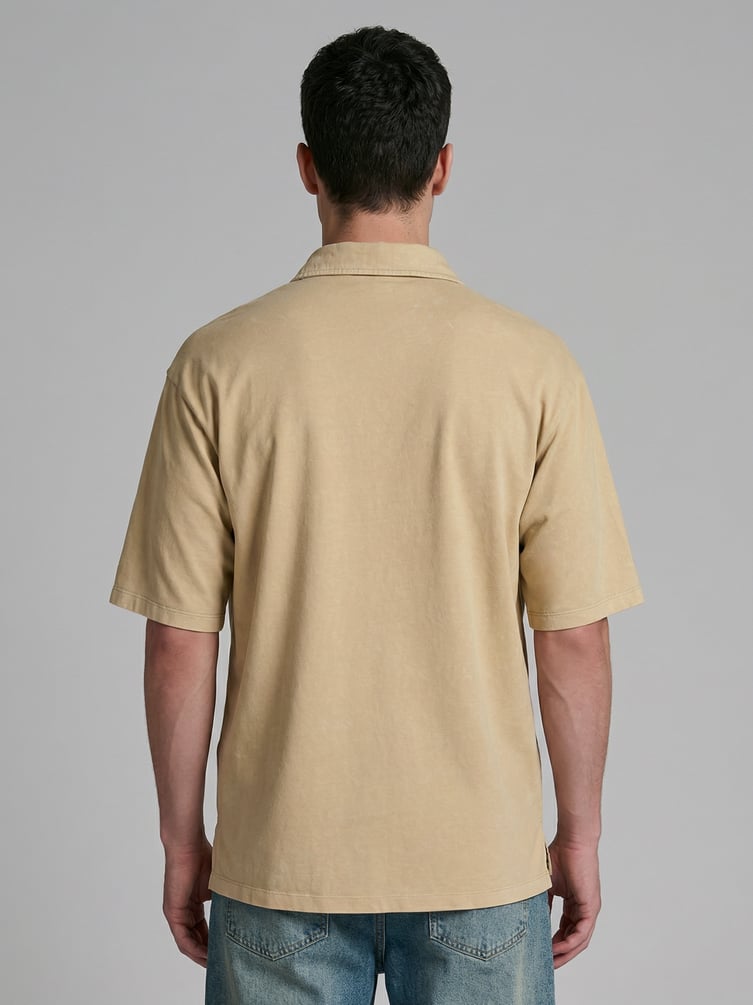 Футболка-поло оверсайз с вареным эффектом