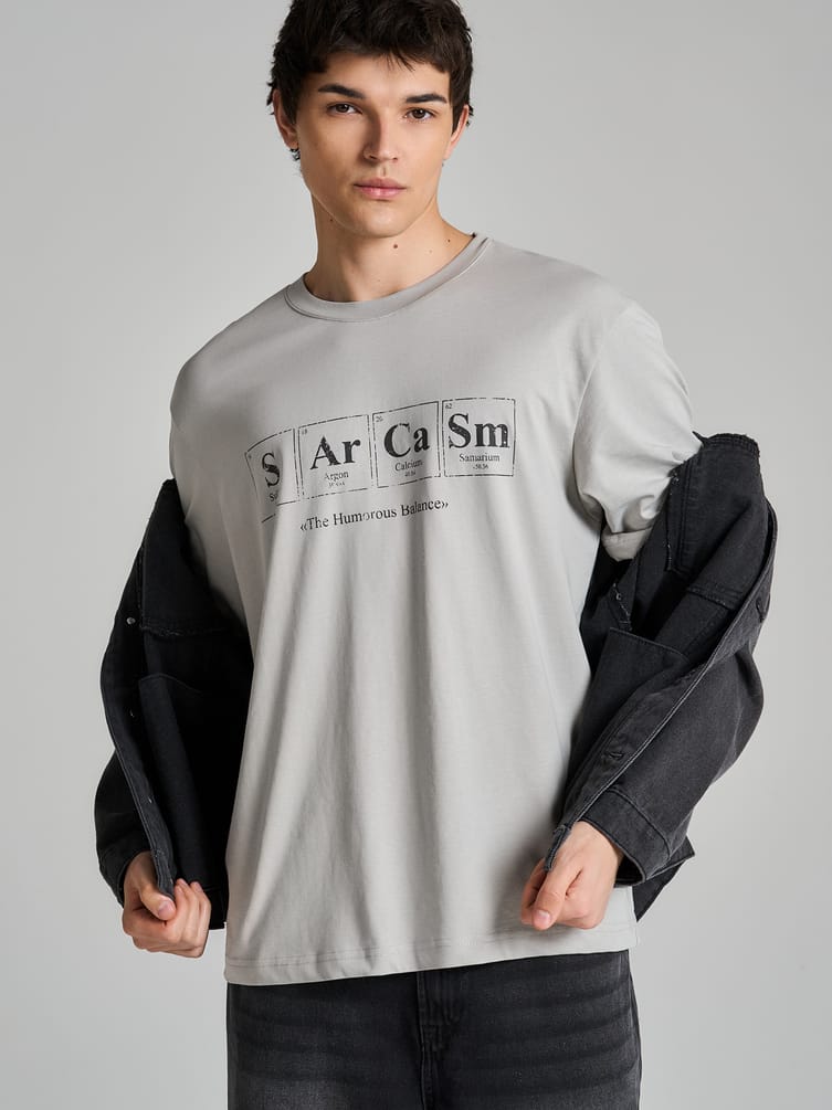 Футболка из хлопка с надписью Sarcasm