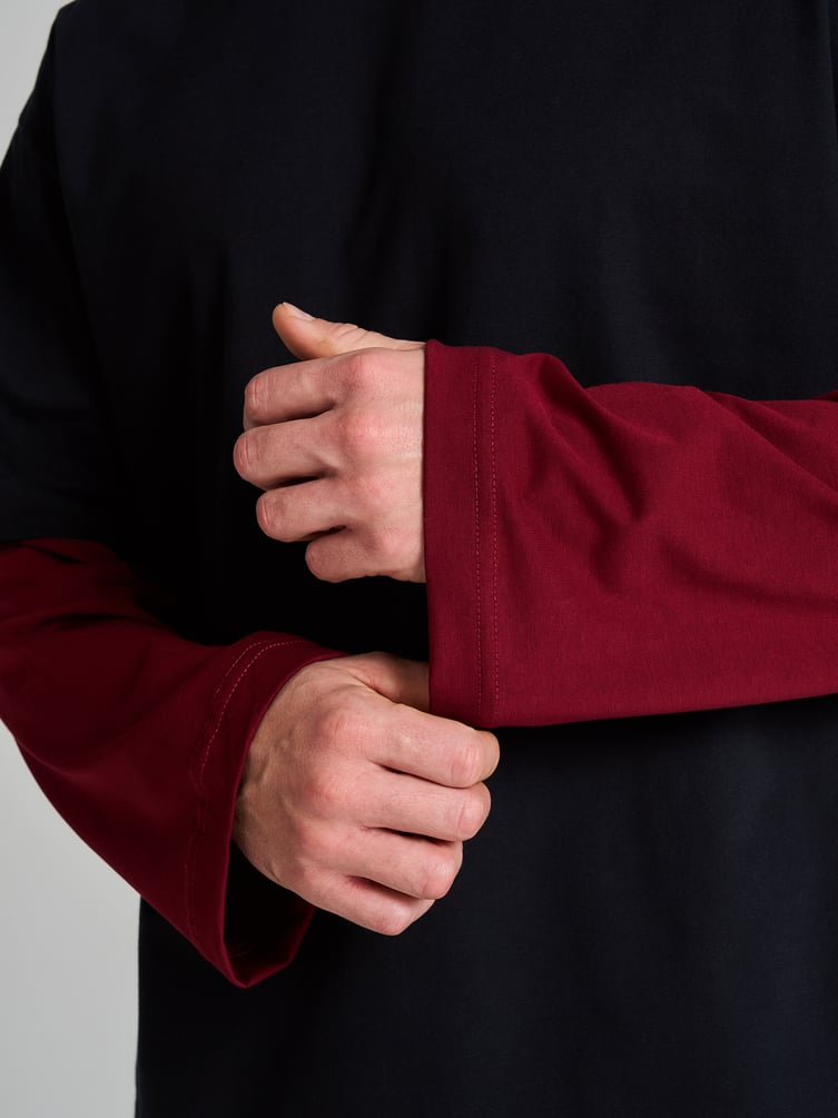 Лонгслив оверсайз с двойным рукавом