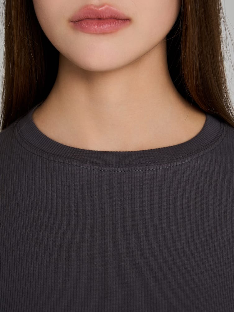 Облегающий лонгслив в рубчик