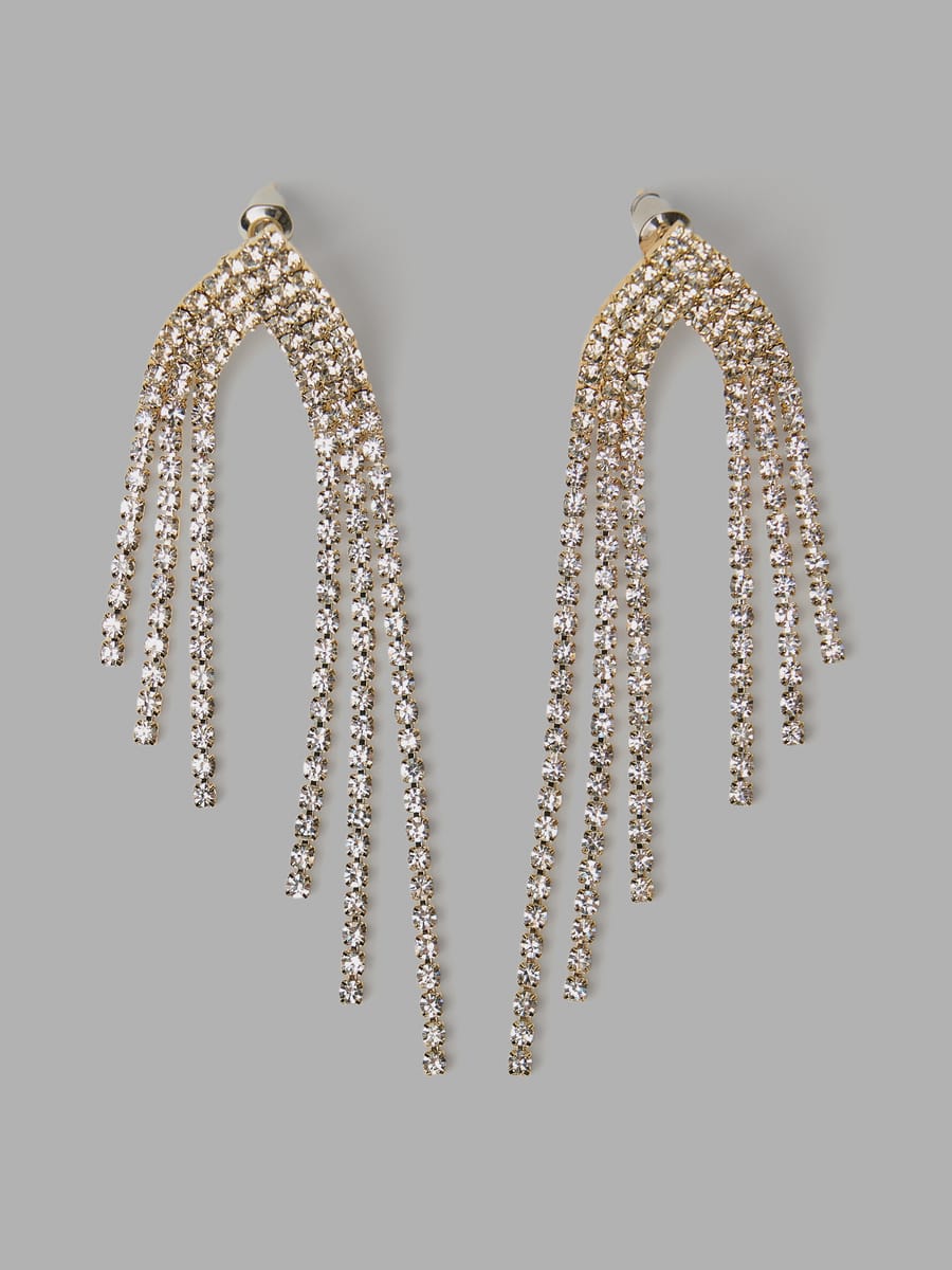 Серьги длинные со стразами