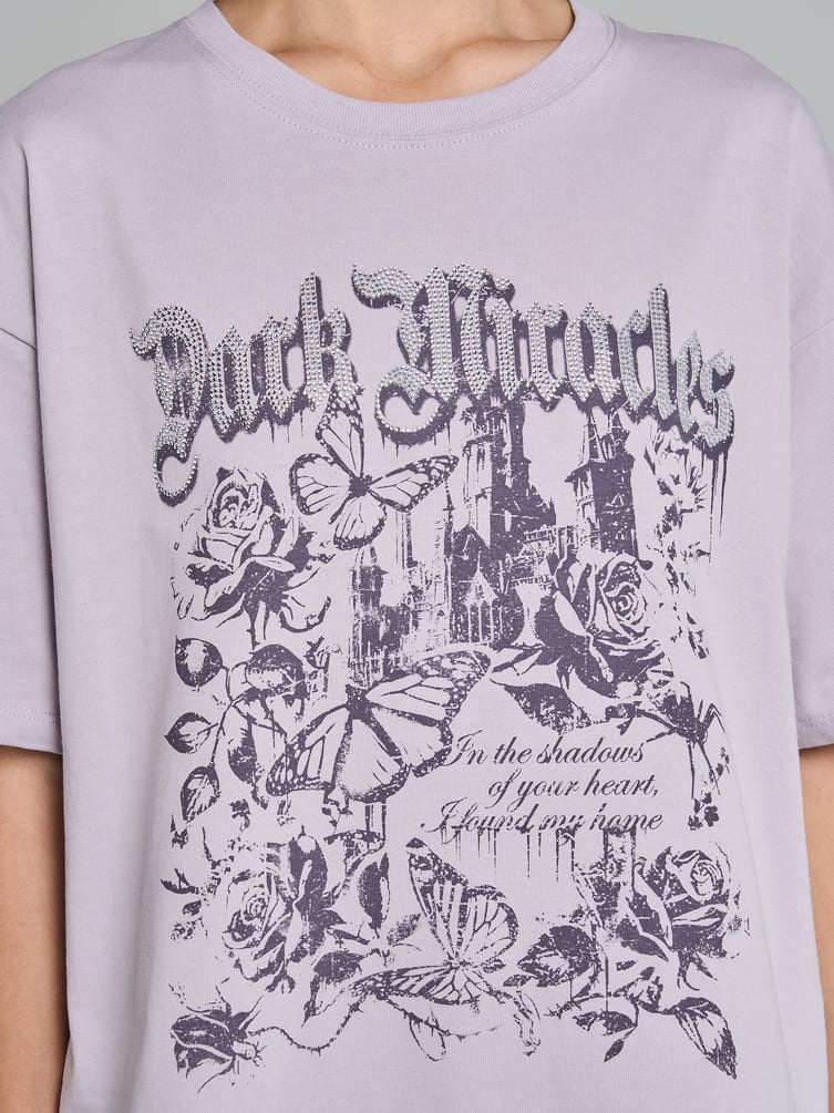 Хлопковая футболка с принтом цветов
