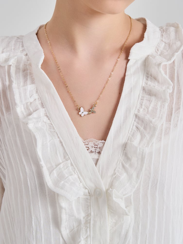 Рубашка шифоновая с воланами