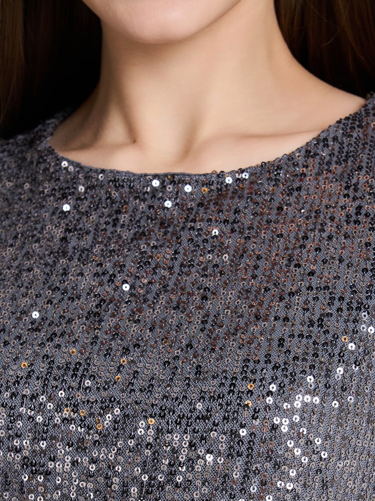 Вечернее блестящее платье с пайетками