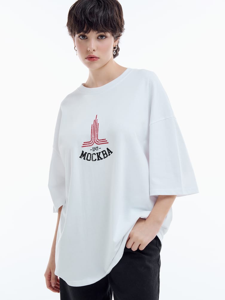 Футболка оверсайз с принтом Москва