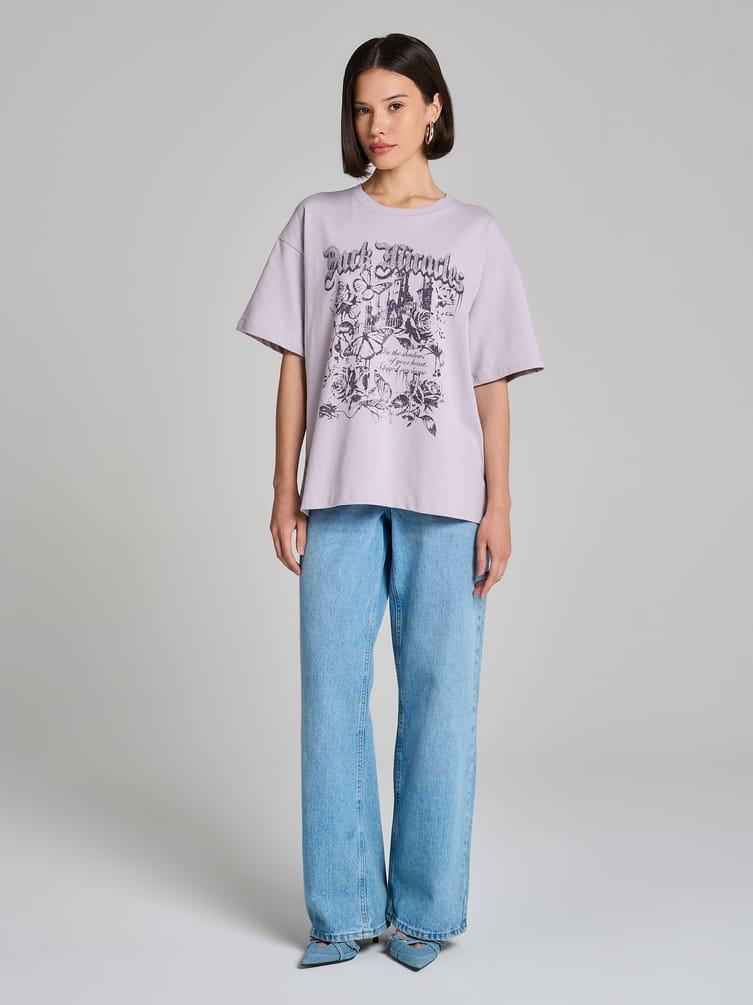 Хлопковая футболка с принтом цветов