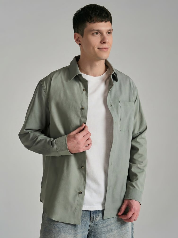 Рубашка повседневная с длинным рукавом