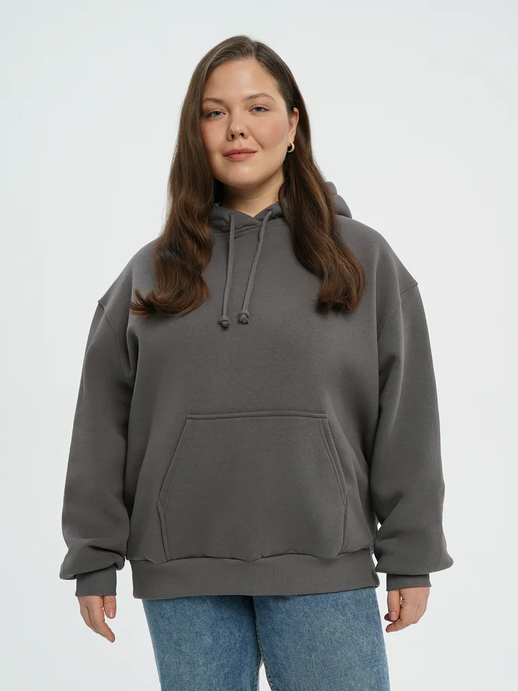 Утепленное худи Plus Size