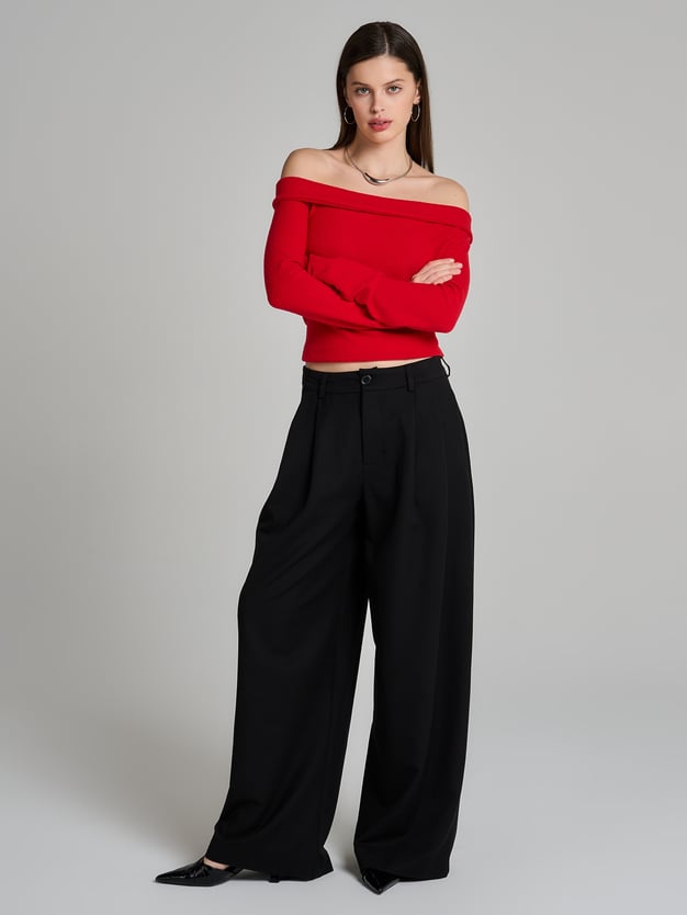 Брюки классические широкие