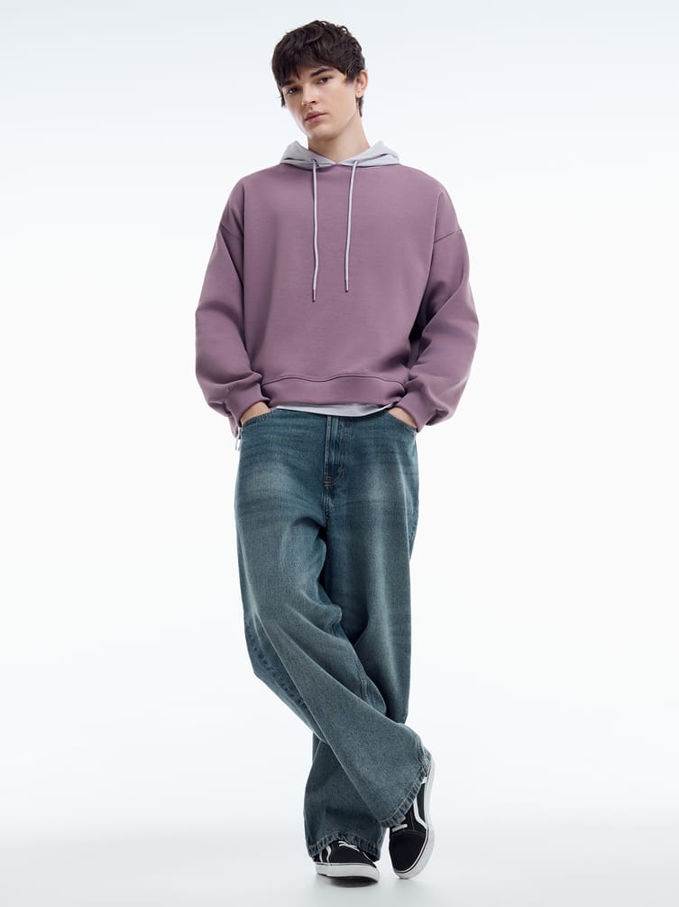 Худи оверсайз с контрастным капюшоном