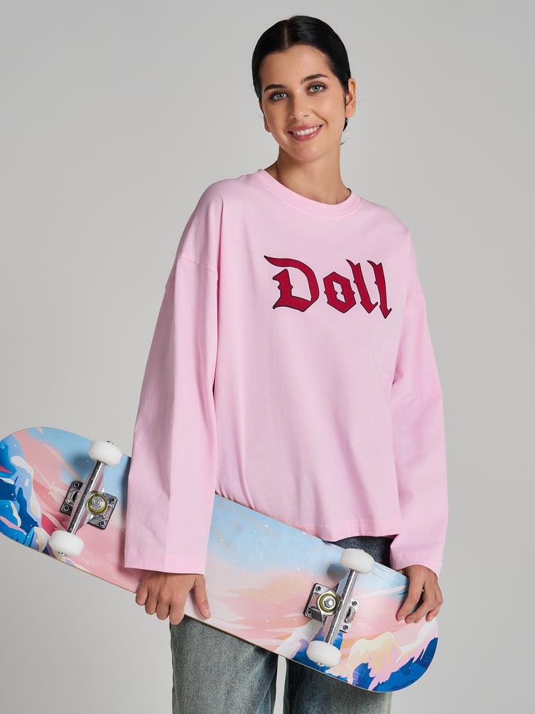 Лонгслив оверсайз с надписью