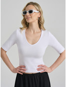 Лонгслив приталенный с рукавами 3/4