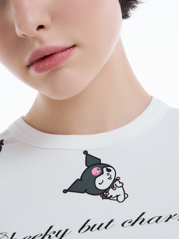 Приталенная футболка с принтом Kuromi