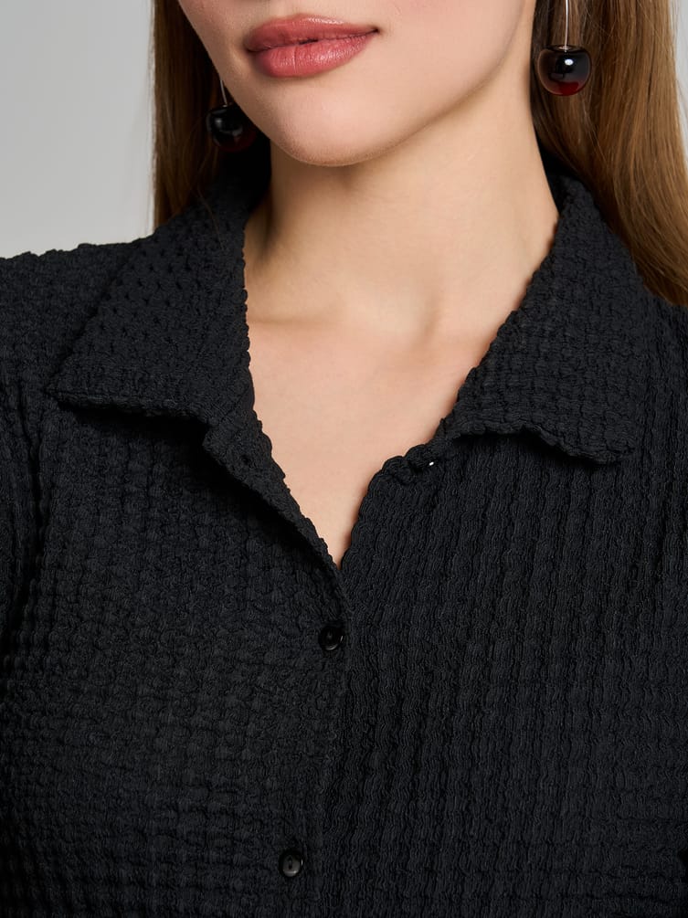Кофта на пуговицах из жатой ткани