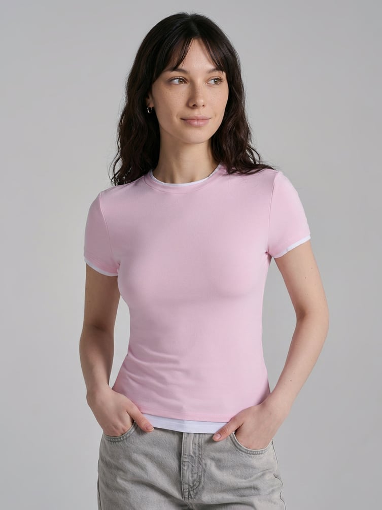 Футболка двойная приталенная