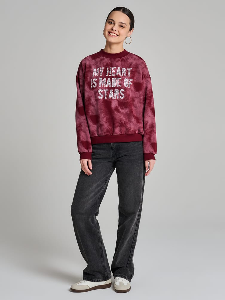 Свитшот тай-дай с надписью