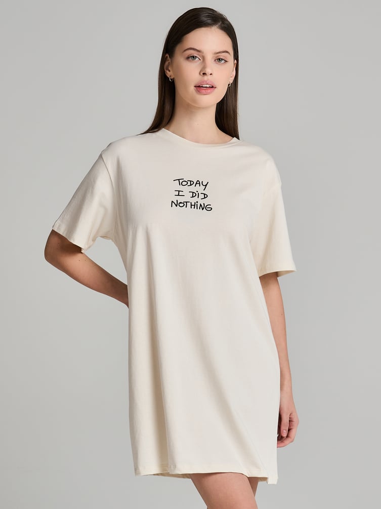 Ночная сорочка из хлопка с надписью