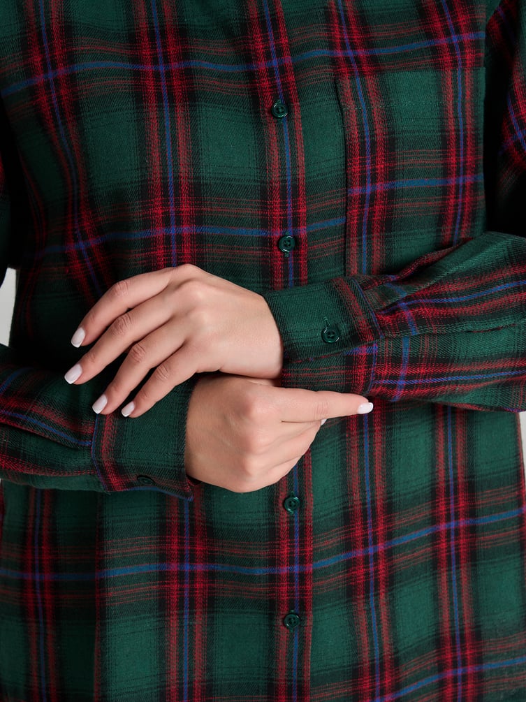 Рубашка осенняя в клетку оверсайз