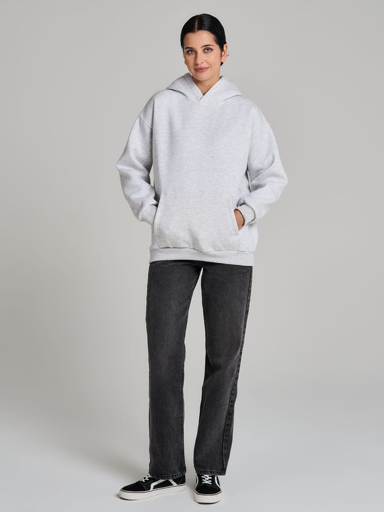 Утепленное худи оверсайз с начесом