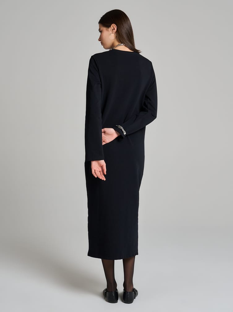 Платье длинное с карманами