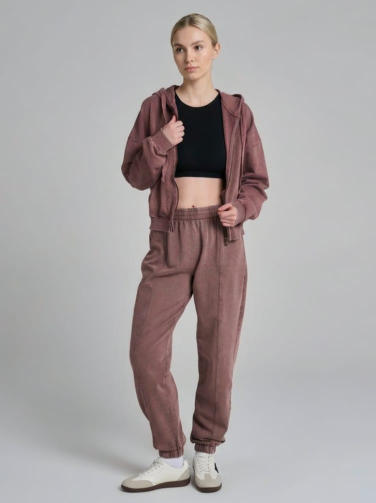 Зип худи оверсайз с вареным эффектом