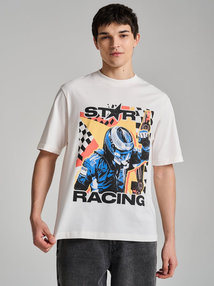 Футболка с принтом гонщика